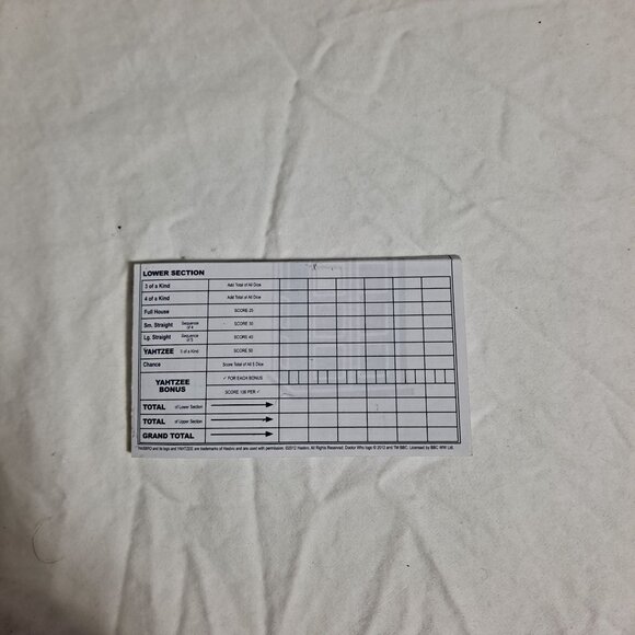 Yahtzee Board Game Special Dr Who Collector's Edition Complete Tardis BBC Hasbro - Picture 5 of 7